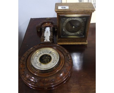 An Oak Cased Elliott Bracket Clock Retailed by Weir and Sons, Dublin, the dial with silvered chapter ring along with a 19th C