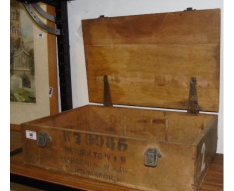 A Wooden Ammunition Box.