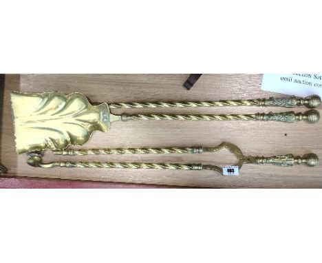 Regency Brass Barley Twist Beehive Fire Tools.