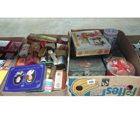 2 boxes of vintage collectable tins