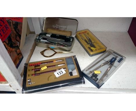 Protractor and compass sets etc.