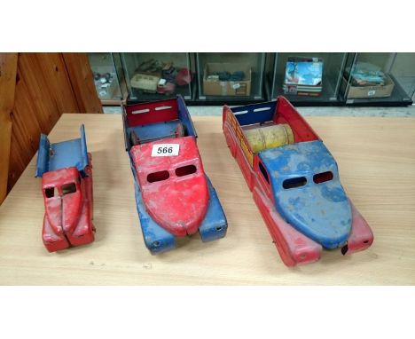 2 pressed steel Arrow special delivery trucks & 1 other