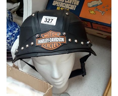 A Harley Davidson motorcycle helmet