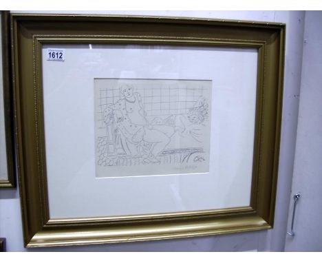 A framed Henri Matisse lithograph circa 1930 signed in pencil