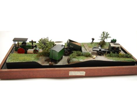 A scale model of Foden Lorries road maintenance in the 1920s 