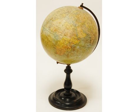 An early 20th century Geographia 8" terrestrial globe by Geographia Ltd of 55 Fleet Street,London