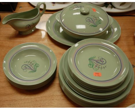 A Spode part dinner service in the Moondrop pattern