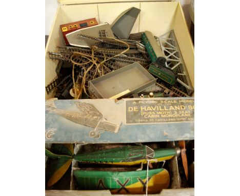 A boxed Frog scale model of the De Havilland 80A Pussmoth three-seat cabin monoplane; together with a collection of assorted 