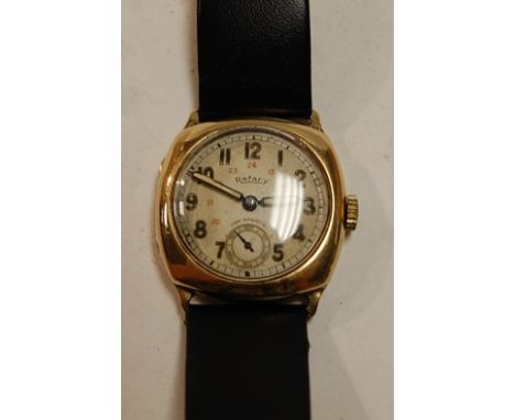 A Rotary gents 9ct gold cased dress watch, having signed dial and anti-magnetic manual wind movement 