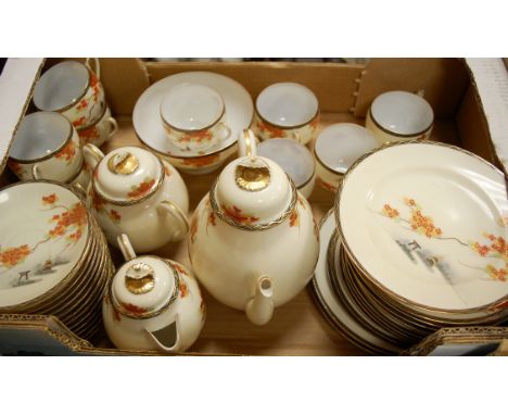 A Japanese eggshell part tea and dinner service 