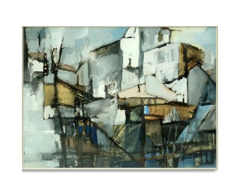 Kurt Von Ballmoos, Swiss/German (1934 - 2016) Gouache on Paper, Untitled Abstract Scene, Signed Lower Right. Artist informati