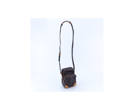Louis Vuitton Brown Monogram Coated Canvas Amazone Messenger Bag. Golden brass hardware, brown interior with slip pocket. Lab