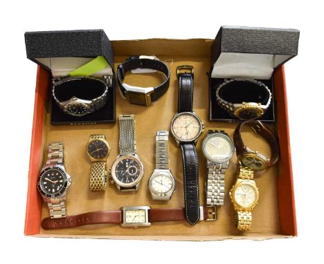 Three Bulova Quartz Wristwatches, Two Accurist Wristwatches, Two Pulsar Wristwatches, Rotary, Citizen, Kenneth Cole, Michael 