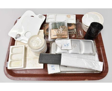 A George Rowney &amp; Co Metal Oil Paint Palette Set, together with a metal watercolouring set, two 'Silver Jubilee' watercol