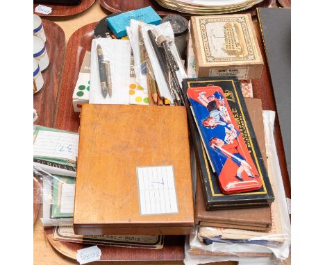 A Reeves' &amp; Sons Mahogany Children's Watercolour Set, together with Reeves' &amp; Sons pastels, Winsor &amp; Newton water