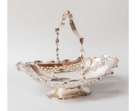 A Victorian Silver Basket, by Fenton Brothers Ltd., Sheffield, 1900, shaped oblong and with shaped rim above pierced sides, o