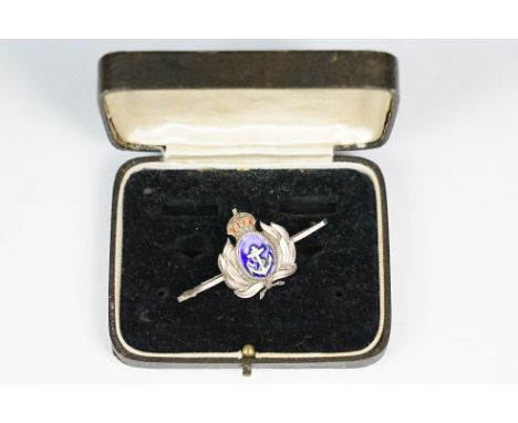 WW2 sterling silver and enamel naval sweetheart brooch