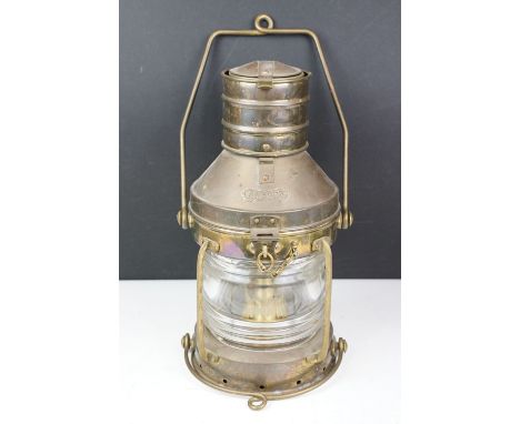 Brass Anchor ships lantern, approx 35cm high (excluding handle) 