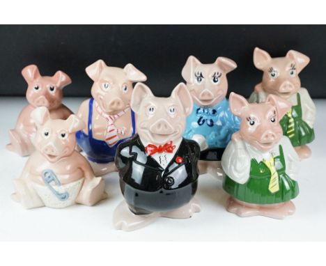 Collection of seven Wade NatWest ceramic piggy banks 