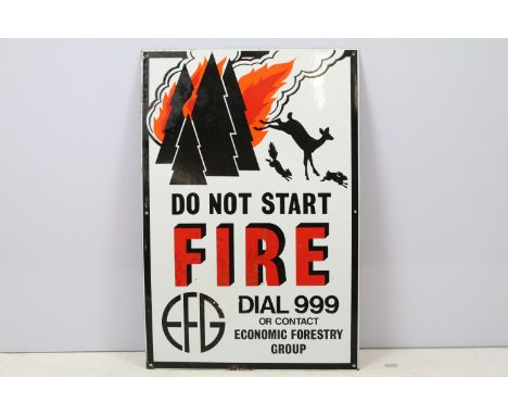 ' Do Not Start Fire ' enamel wall sign, approx 61cm x 40cm 