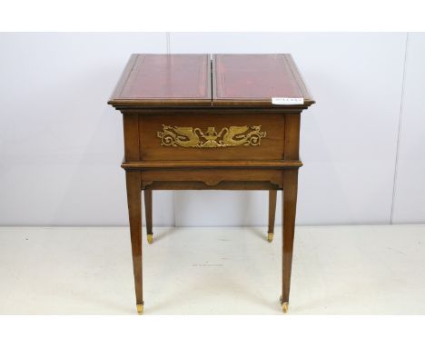 Edwardian mahogany drinks cabinet / table, with maker's label for Alexander Clark, Manufacturing Company, Fenchurch Street, L