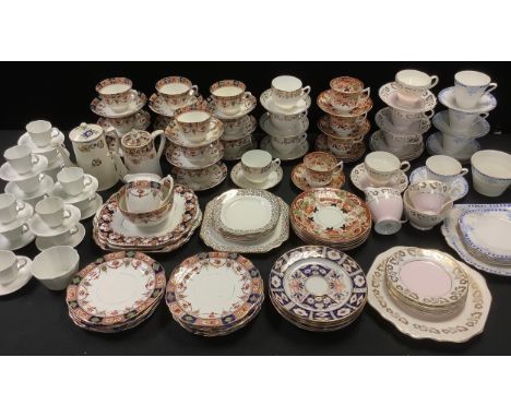 Teaware - Victoria tea service;  Diamond China;  Doric China; Royal Crown Derby coffee cups and saucers, white glazed; etc 