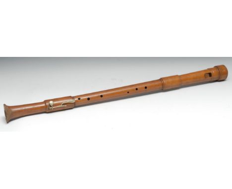 Musical Instruments - a 19th century boxwood bass recorder, 97cm long 
