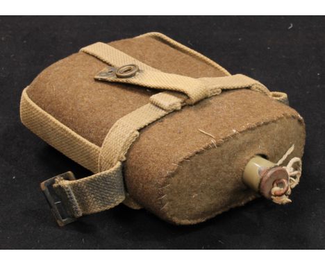 Militaria - an enamel water canteen, 22cm high 