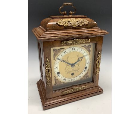 A walnut brass mounted Elliott bracket clock, 33cm 