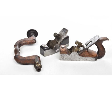 A collection of vintage woodworking toolsTo include a Spiers Ayr smoothing plane, a further wooden and cast metal smoothing p