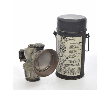 A Lucas 'King of the Road'  Carbide car lampOf typical form with broken lens and lower filling vessel, stamped 260, 14cm high