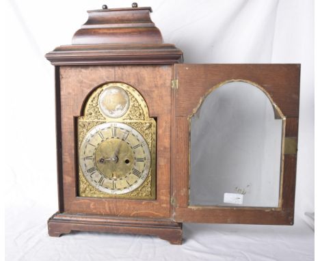 An 18th Century bracket clock, John Whitehurst, CongletonIn bur walnut veneered case, four pillar single fusee movement strik