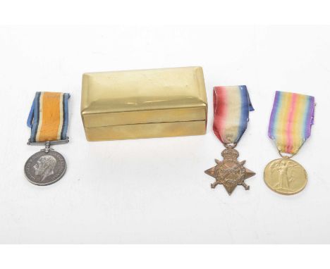 A World War I medal group awarded to 12451 Private S Barlow of The North Staffordshire RegimentComprising 1914-15 Star, Great