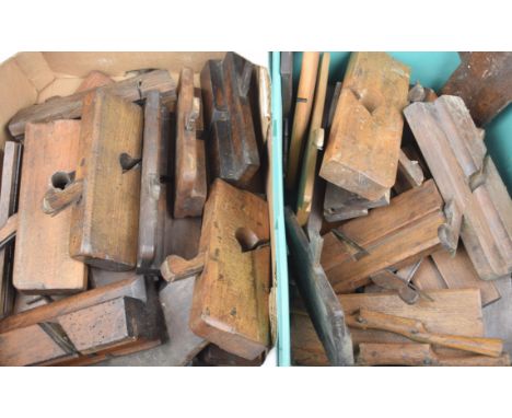 A large mixed lot of assorted vintage woodworking/moulding planesTo include names examples from Griffiths of Norwich, W Manni