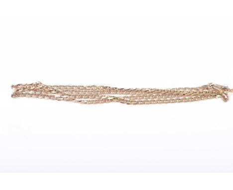 A 14k rose gold fancy curb-link chain, weight approx. 10.5g