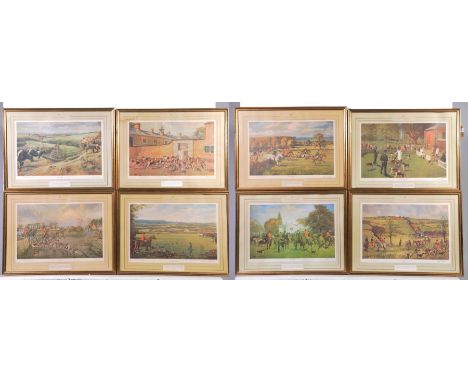 The Wynnstay Collection-A group of eight hunting printsOffset lithographs to include "the puppy show", "Terence Cuneo, caught