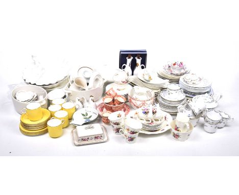 A large quantity of 19th Century and later ceramicsTo include a Hammersley & Co yellow glazed coffee service, a Old English G