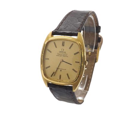Omega Constellation Chronometer automatic 18ct gentleman's wristwatch, ref. 153015, circa 1966, champagne dial with baton mar