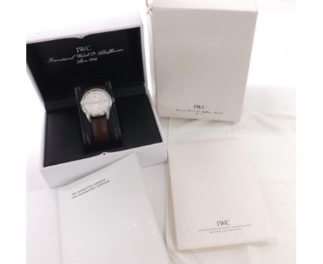 IWC Spitfire Mark XV automatic stainless steel gentleman's wristwatch, ref. 3253, silvered dial with Arabic numerals, sweep c