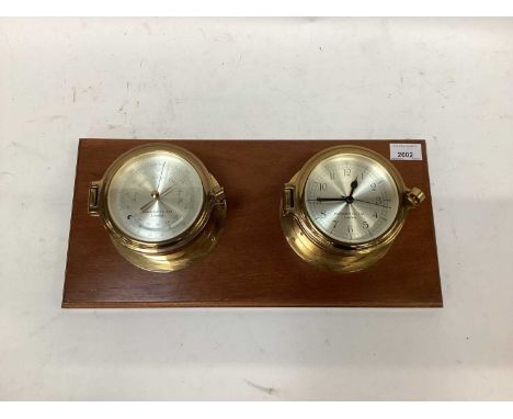 Garrard &amp; Co combination clock and barometer, 43cm across