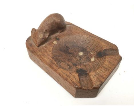 Robert 'Mouseman' Thompson of Kilburn, carved oak ashtray.