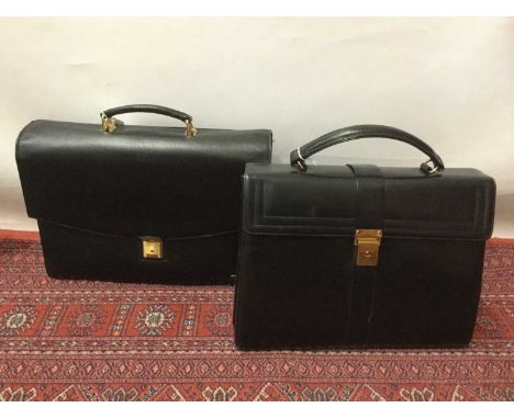 Ladies black leather briefcase with red lining, Samsonite black leather brief case, three good quality leather handbags and s