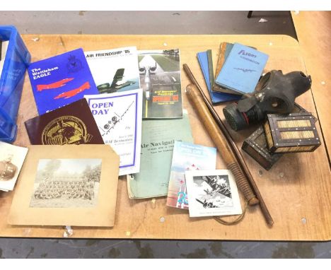 Collection of mixed militaria to include military photographic postcards, RAF base open day programmes, staybrite buttons and
