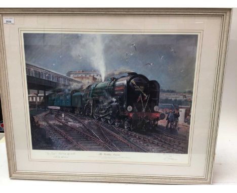Railway interest- Terence Cuneo signed print 'The Golden Arrow', together with other railway prints.