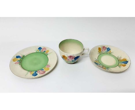 Clarice Cliff Crocus pattern trio