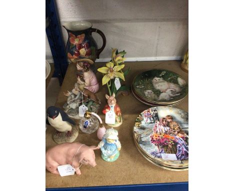 Selection of collectors plates including Royal Doulton and Royal Worcester, Royal Doulton jug and other decorative ceramics i