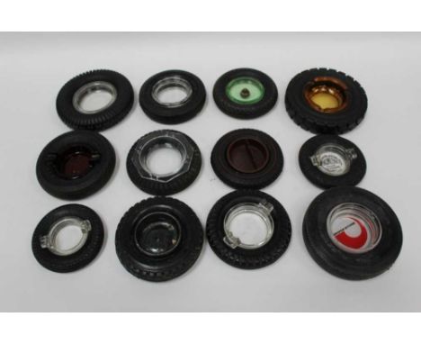 Large collection of vintage promotional / advertising ashtrays in th form of tyres (1 box)