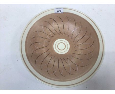Large Poole pottery freeform dish decorated in the PRB pattern, 32.5cm diameter