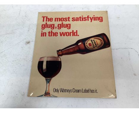 Watneys cream label vintage advertising sign, 30 x 25.5cm