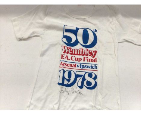 Sporting autographs, mostly Ipswich town including Bobby Robson Wembley FA cup final Arsenal vs Ipswich t shirt, Kevin Beatti
